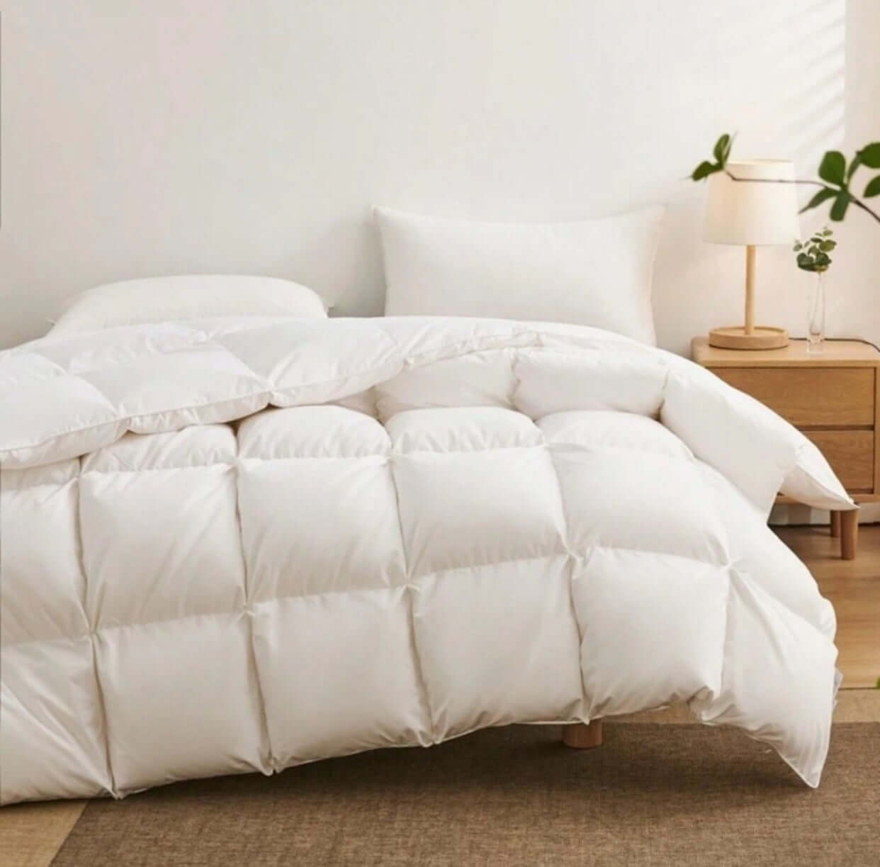 Hypo-Allergenic Bamboo Doona on a bed, showcasing its soft, breathable design for comfortable sleep.